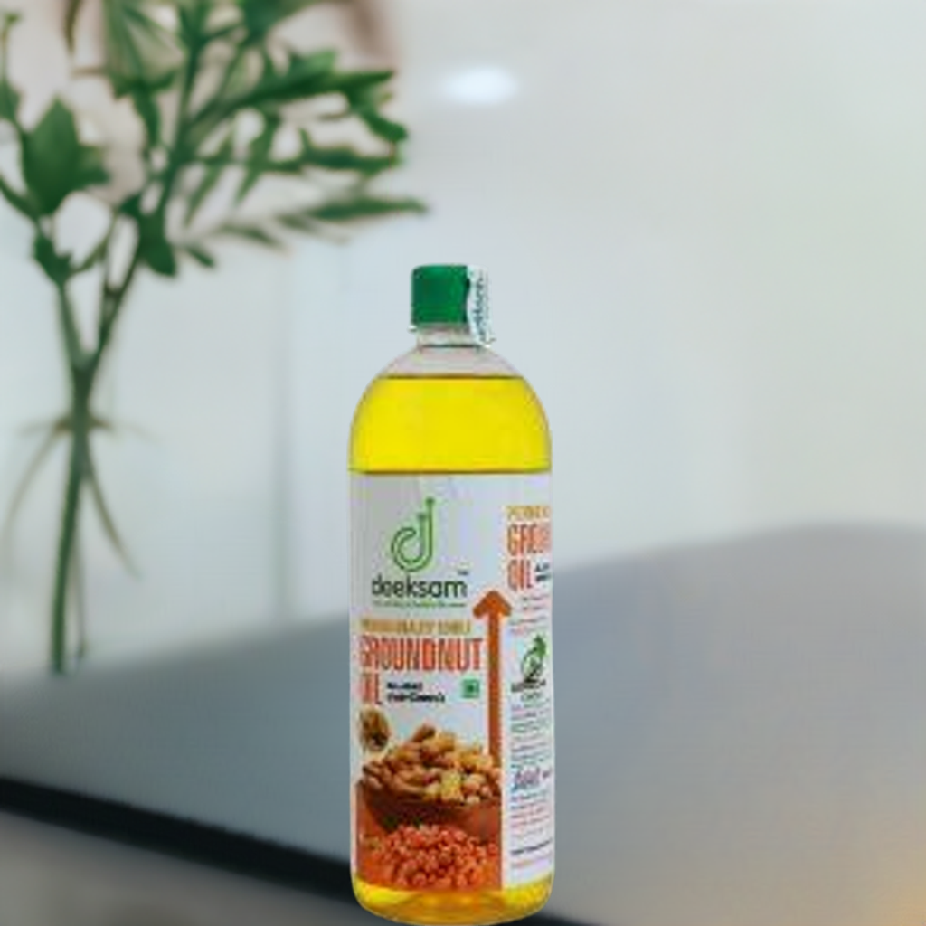 Deeksam Wood Pressed Groundnut Oil 1L - Pack of 2