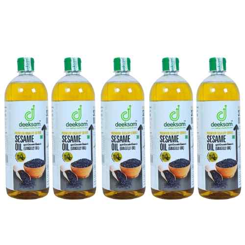 Deeksam Wood Pressed Sesame Oil 1L - Pack of 5